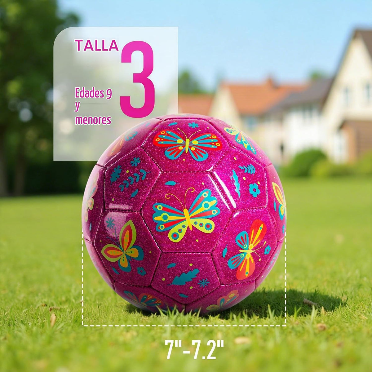 Richball Balón de fútbol rosa tamaño 3, pelota de fútbol para niñas...