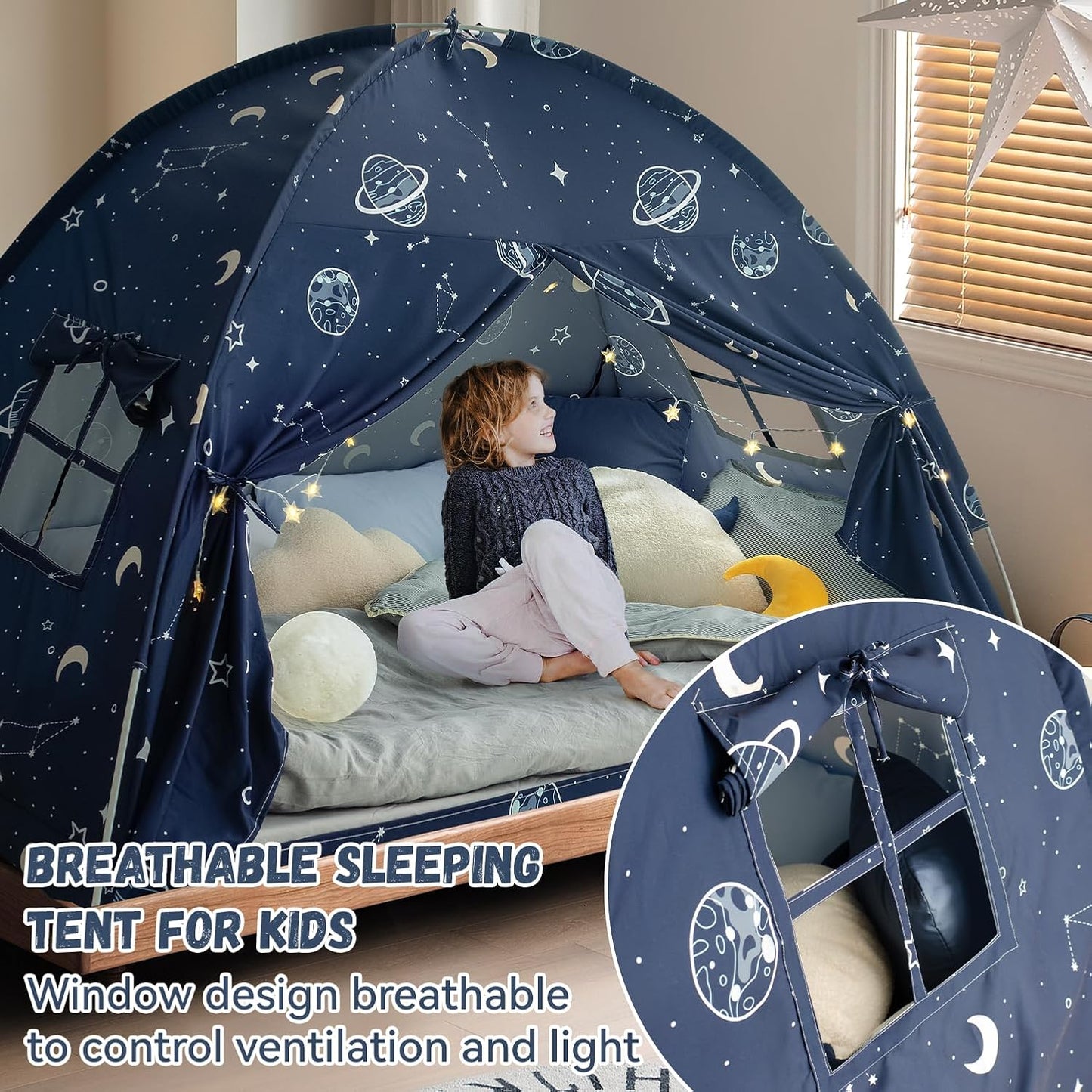 Toldo de la tienda de la cama individual, galaxia espacial niños ti...