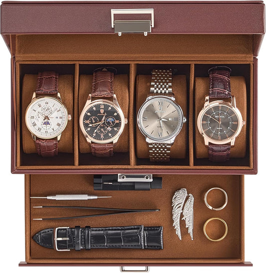 ProCase Estuche para reloj, organizador de caja de reloj con 4 ranu...