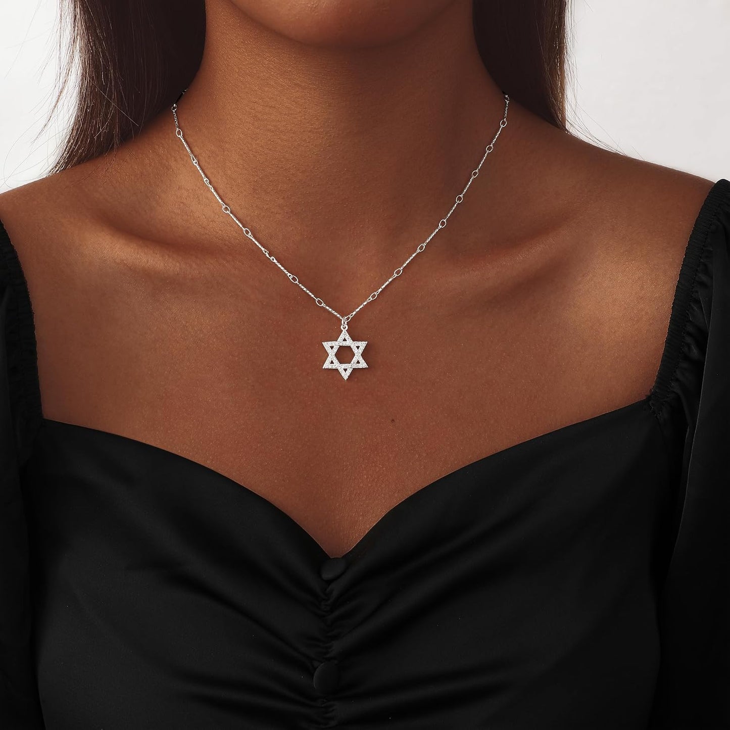 Coshilta Collares de oro en capas para mujer, chapado en plata de l...