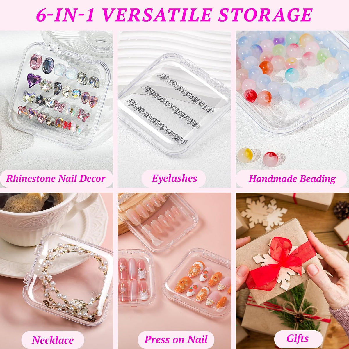 Estuche para uñas a presión de 20 piezas con 60 pestañas adhesivas...