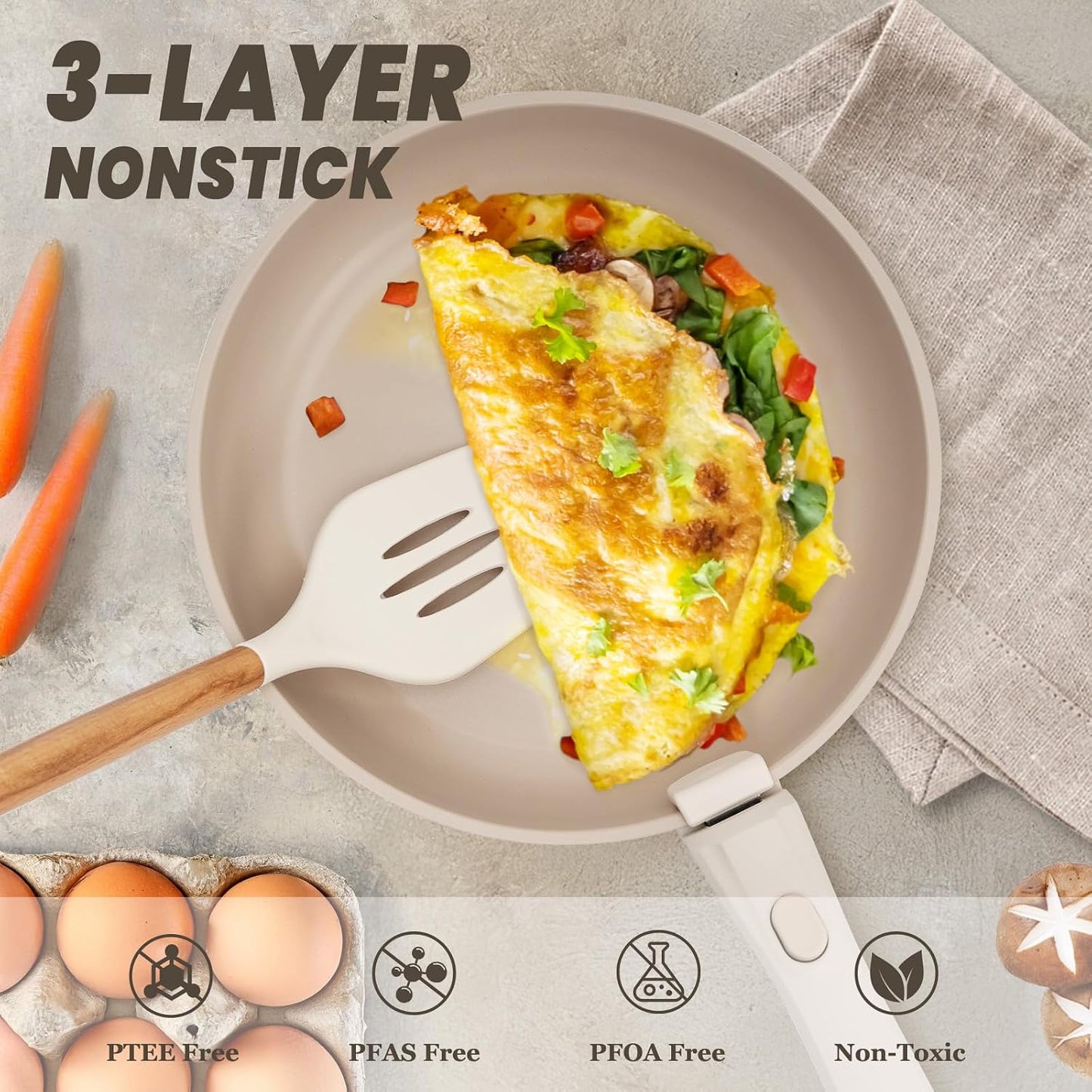 Juego de utensilios de cocina de cerámica KIKCOIN, juego de 22 piez...