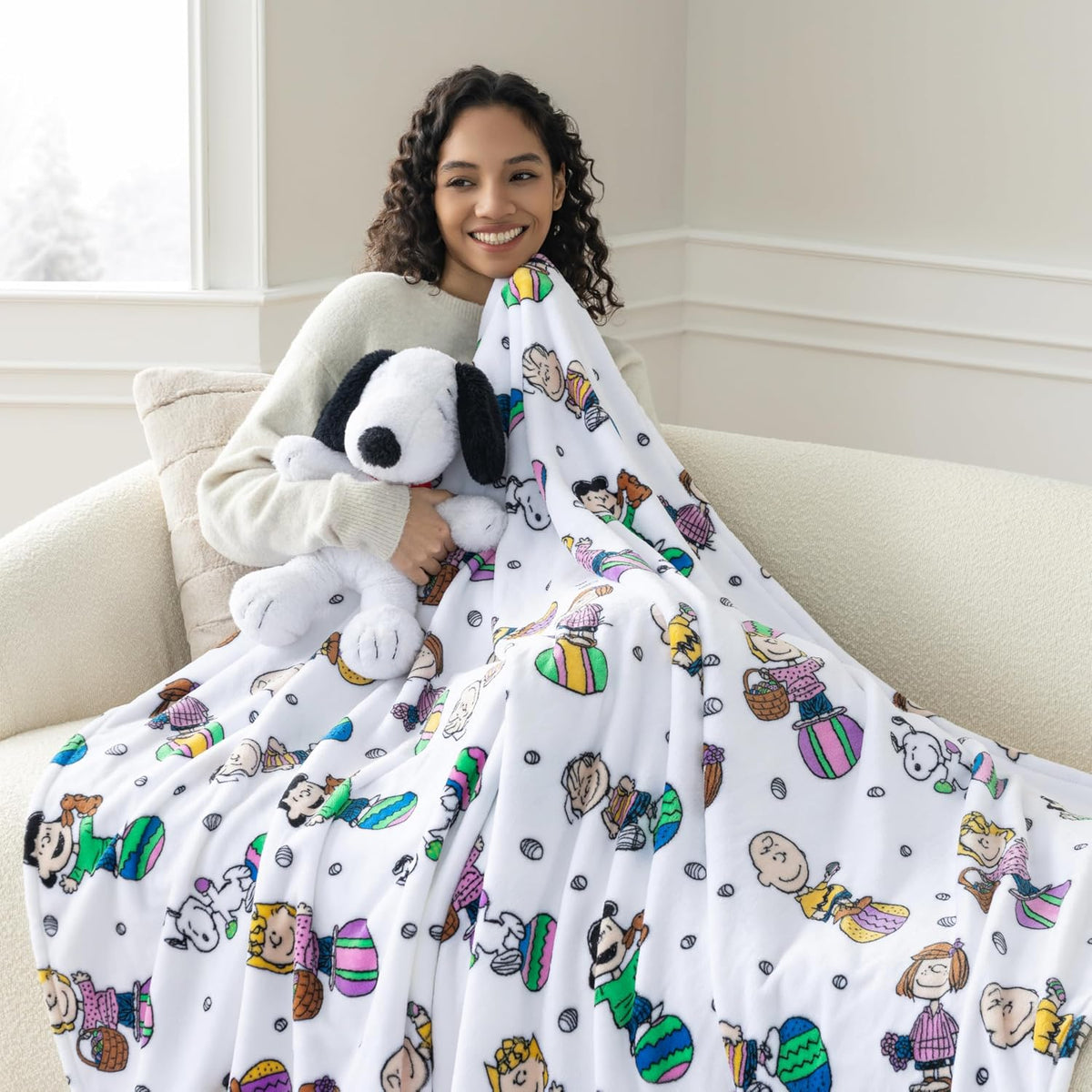 Berkshire Peanuts® VelvetLoft® - Manta de felpa de Snoopy con bonit...