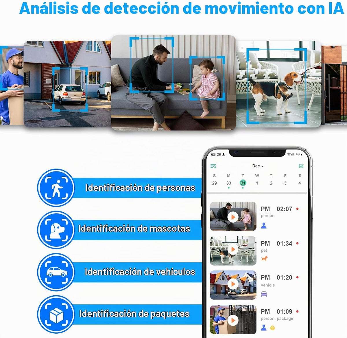 Cámaras de seguridad inalámbricas para exteriores, cámaras solares...