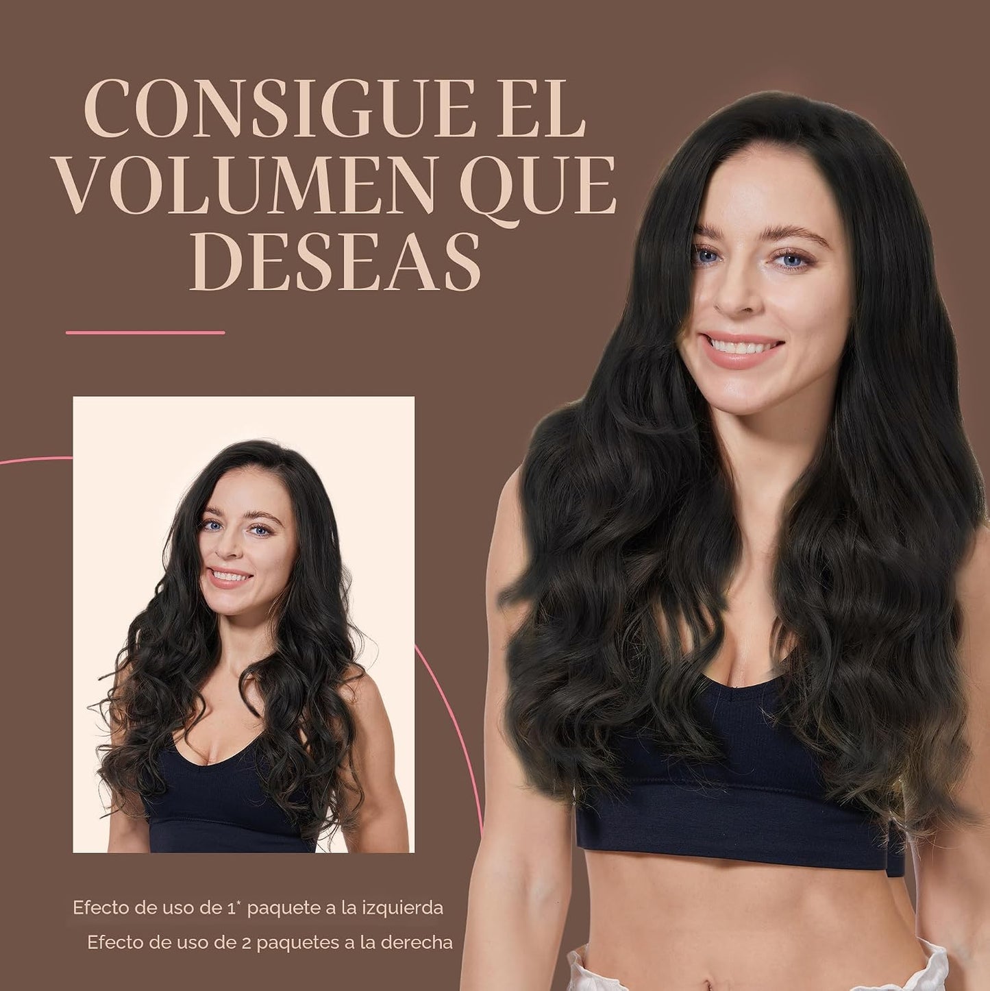 GOO GOO - Extensiones de cabello humano natural y real con clip, ex...