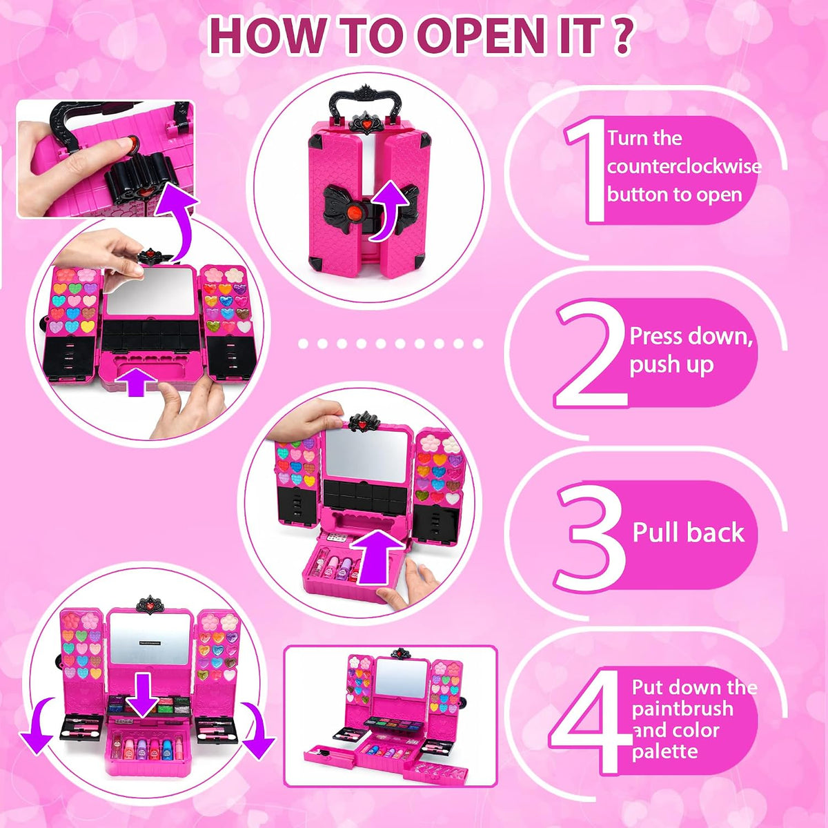 Kit de maquillaje para niños para niñas, kit de maquillaje lavable...