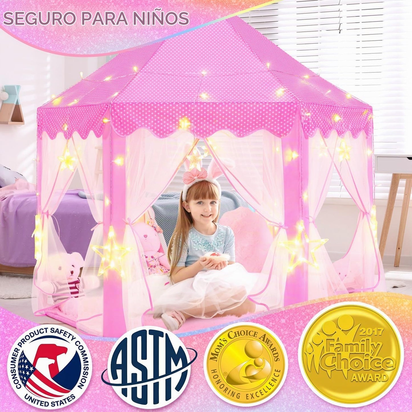 EVOIONOS Tienda de campaña de princesa para niñas, tienda de campañ...