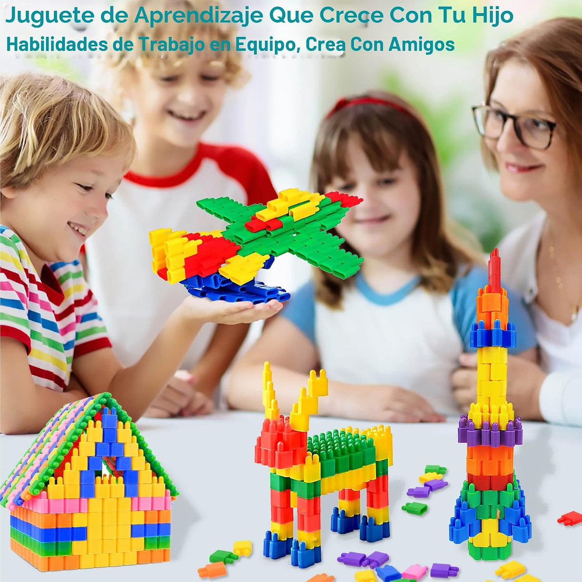 FUBAODA Niños Juego de 600 piezas de bloques de construcción - Jueg...