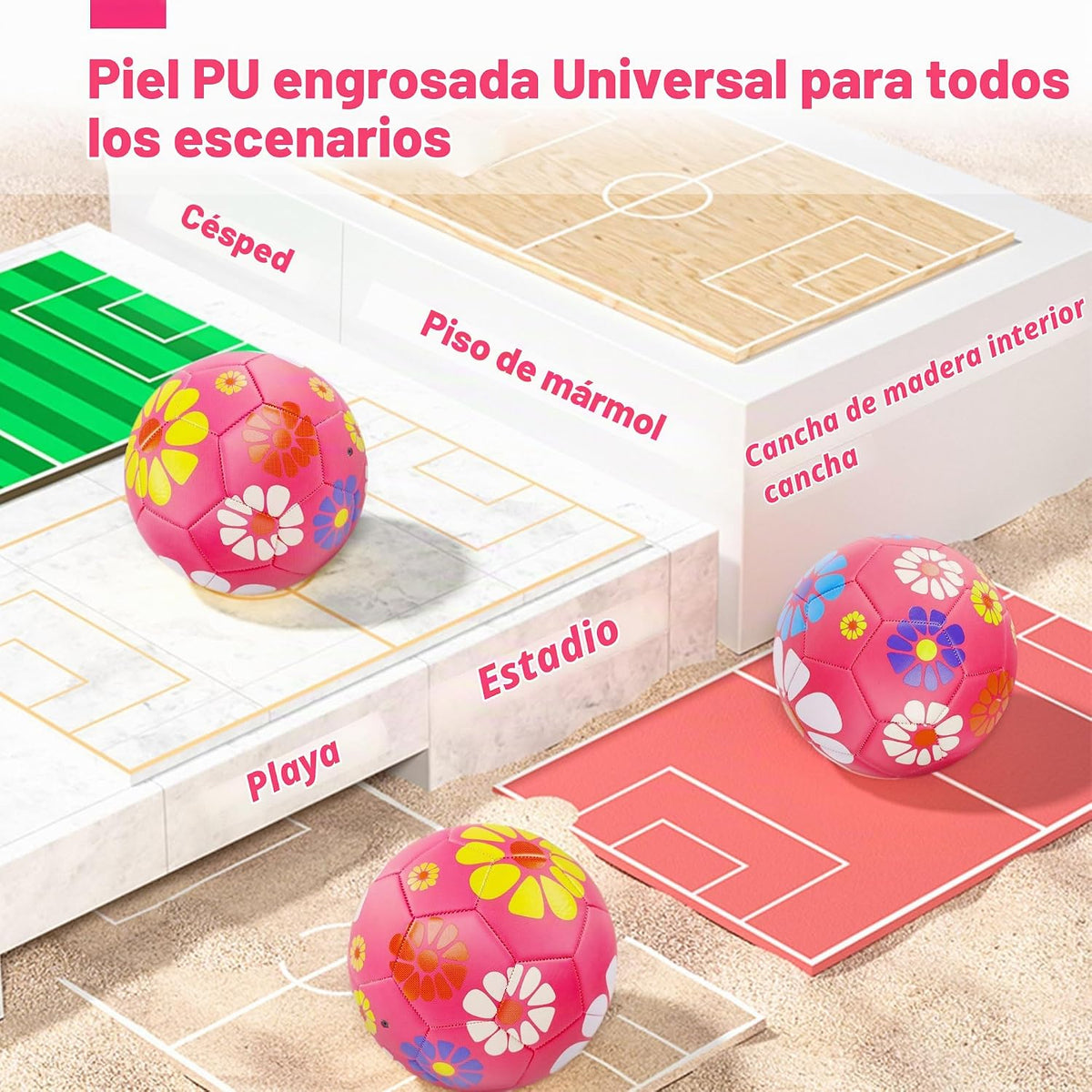 Balones de fútbol Champhox talla 3 para niñas y niños pequeños de 3...