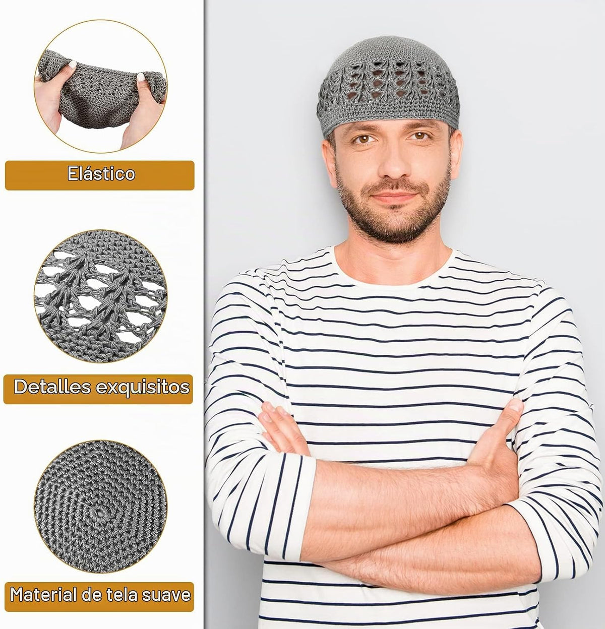 Boyiee Gorros de Punto Kufi Gorro de Ganchillo Gorros de Calavera G...