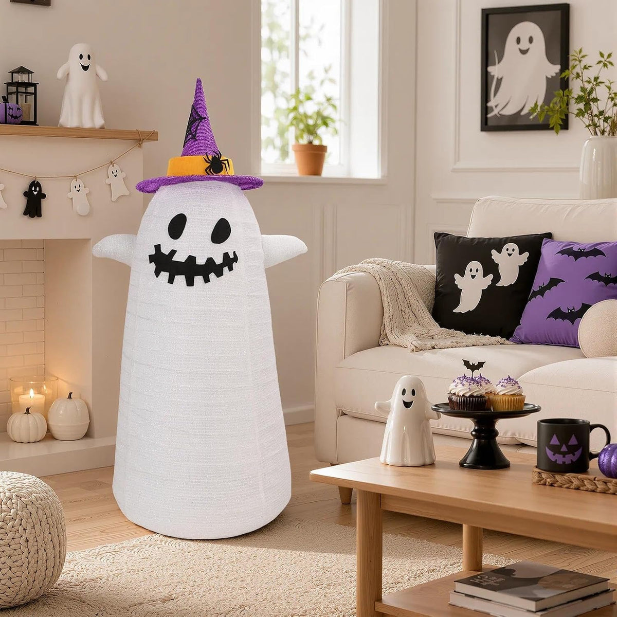 Decoraciones de fantasmas de Halloween plegables para exteriores, d...
