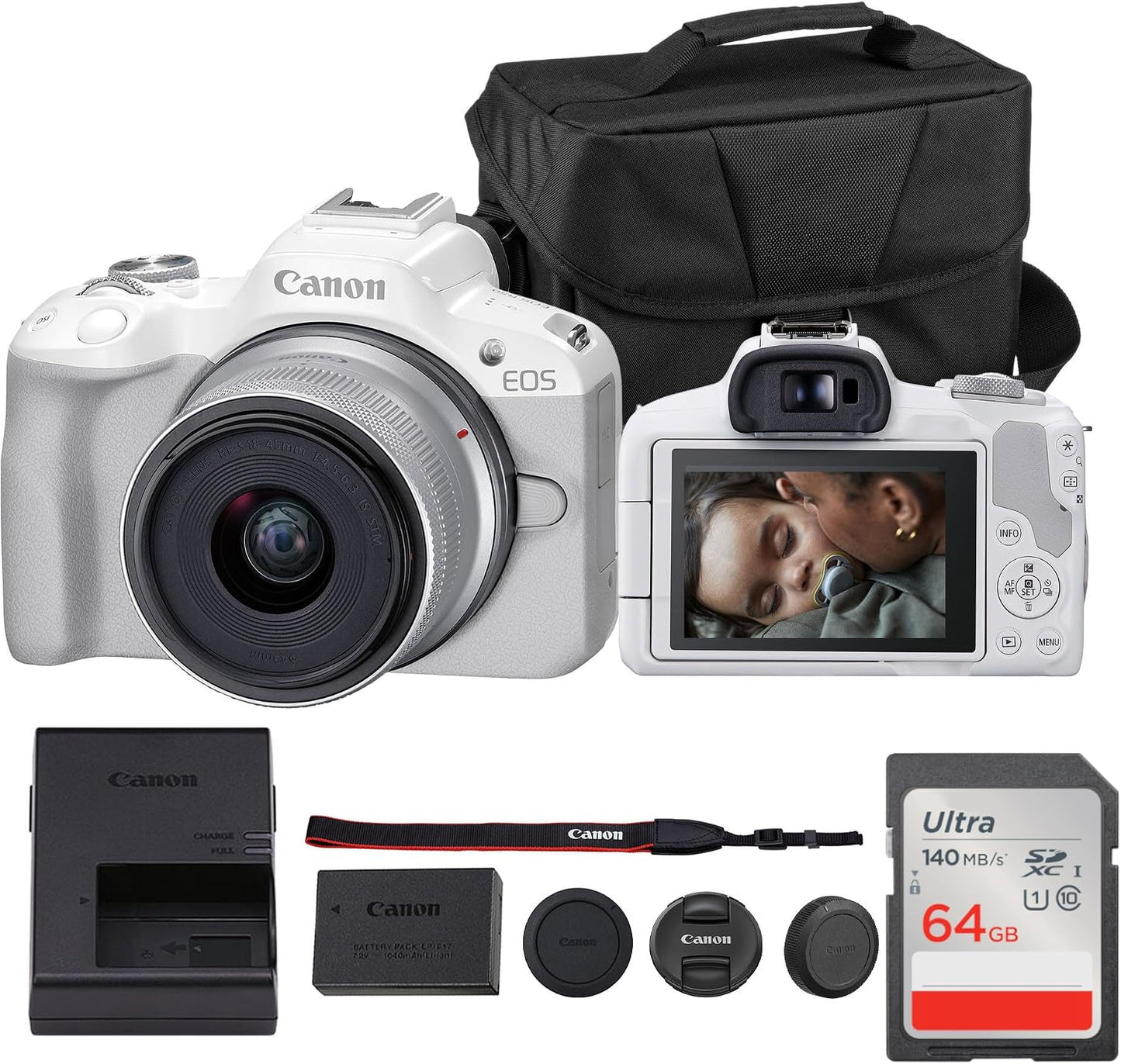 Kit de cámara sin espejo Canon EOS R50 \u2013 Cámara APS-C RF con l...