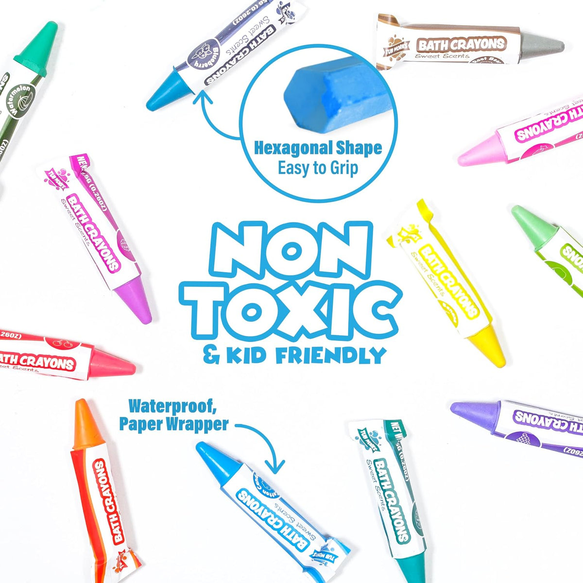Tub Works® Crayones de baño con aromas dulces Smooth™, juguete de b...