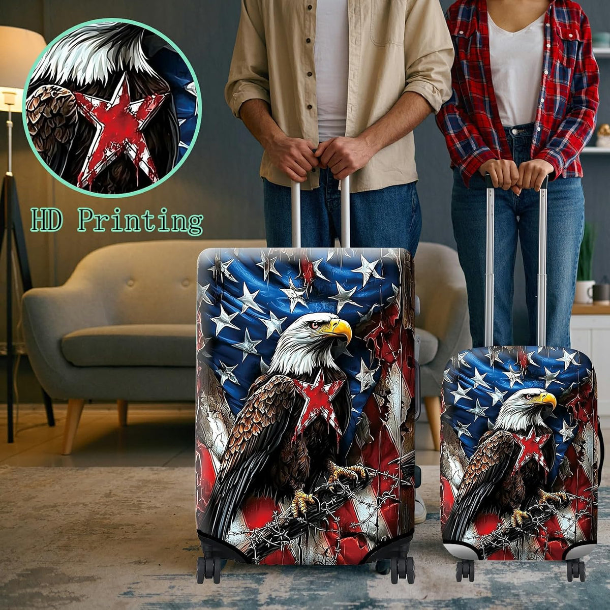 BWEGRHE Funda de equipaje + etiqueta, protector de maleta de viaje...