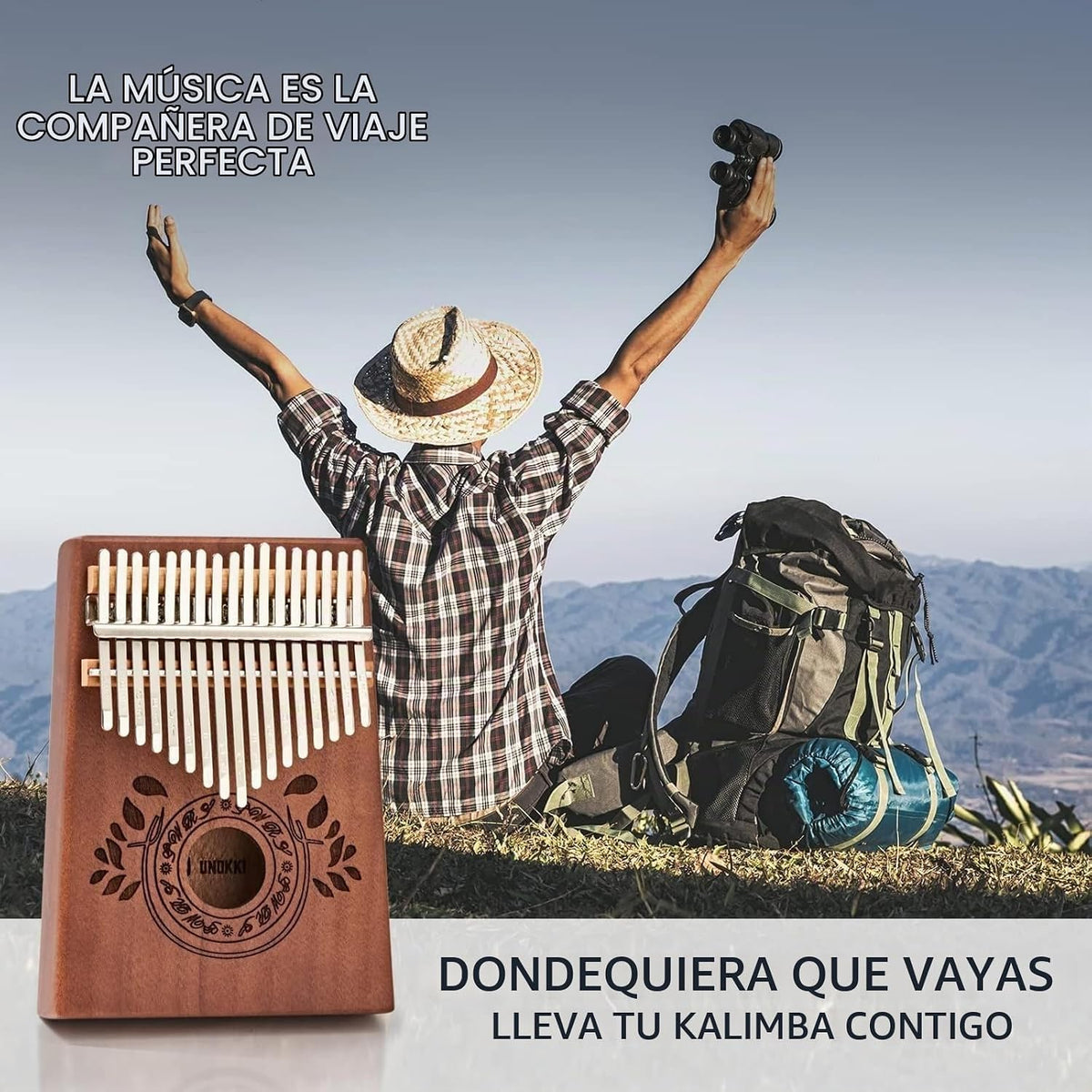 UNOKKI Piano de Pulgar Kalimba de 17 Teclas - Instrumento de Percus...