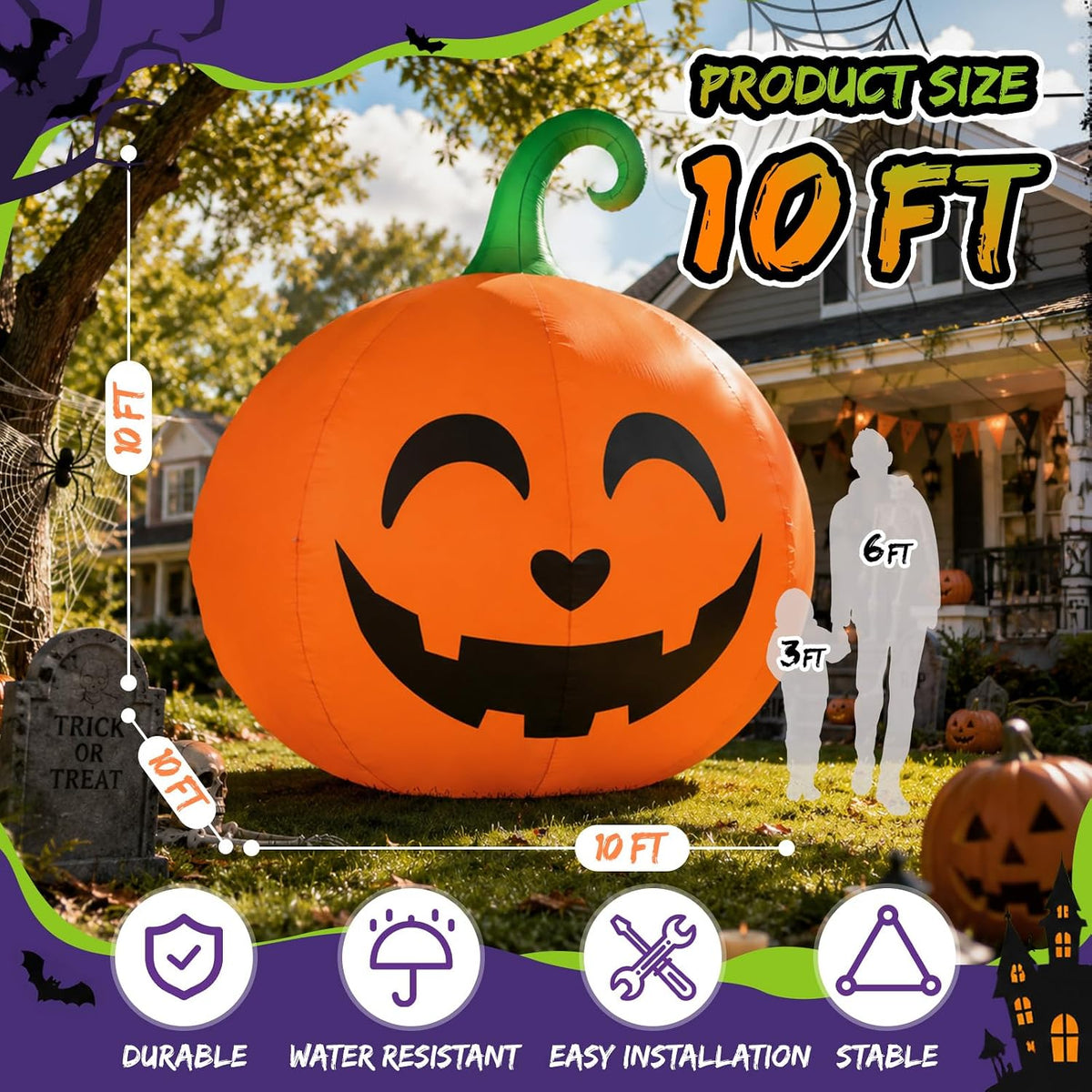 Toiyjofe Inflables de Halloween de 10 pies para decoración al aire...
