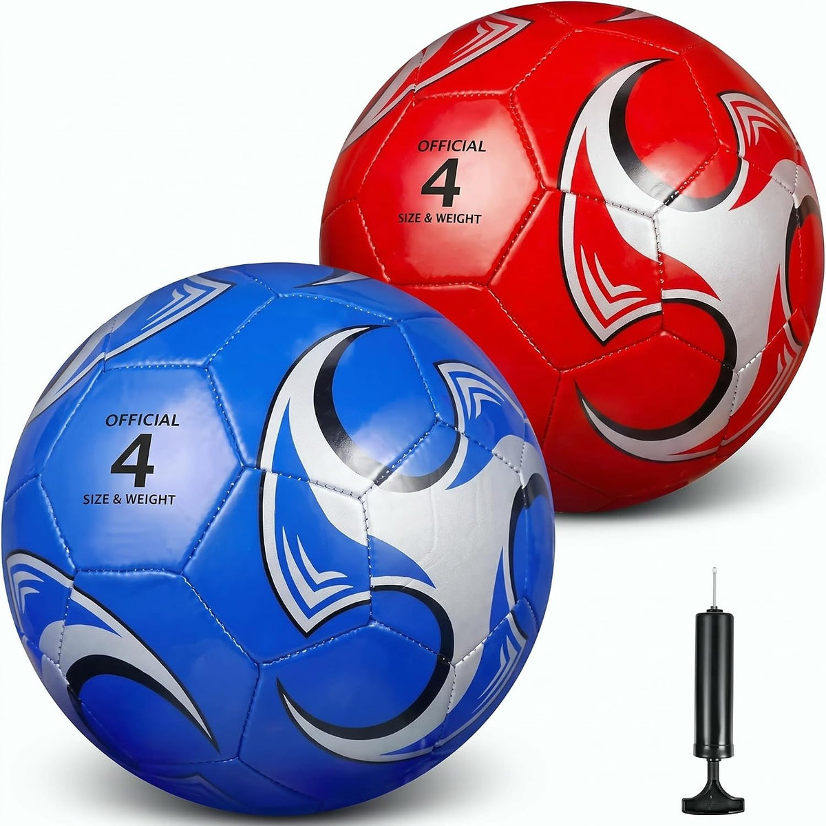 HyDren 2 pelotas de fútbol con inflador, tamaño oficial 4\/5, pelot...