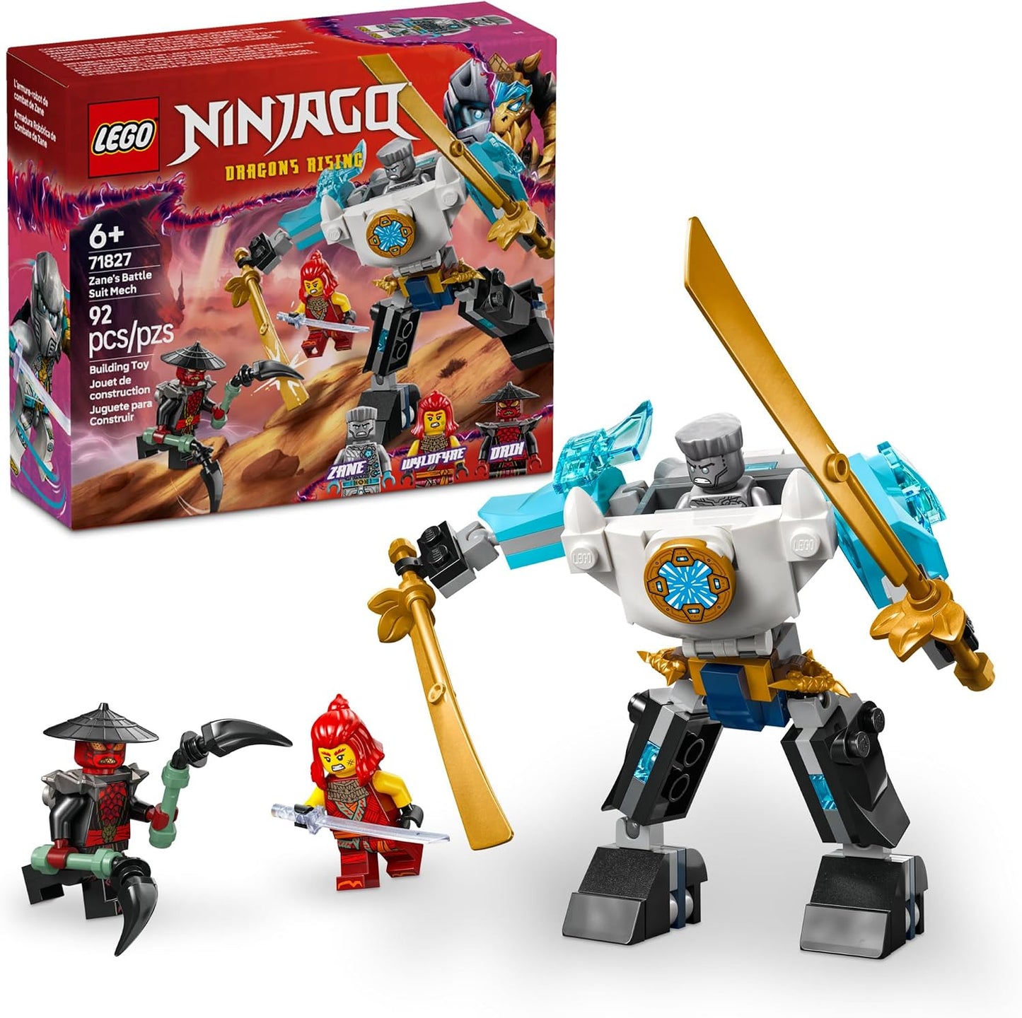 LEGO NINJAGO Conjunto de construcción de juguete de traje de batall...