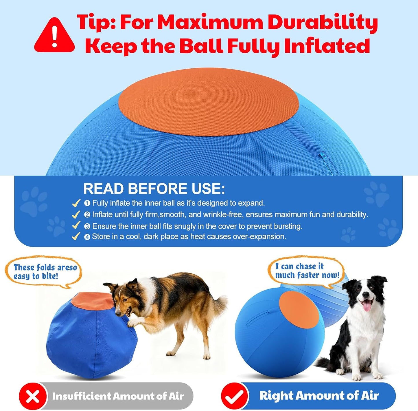 Happypaw 3.0 2026 - Pelota de pastor para perros de 25 pulgadas, re...