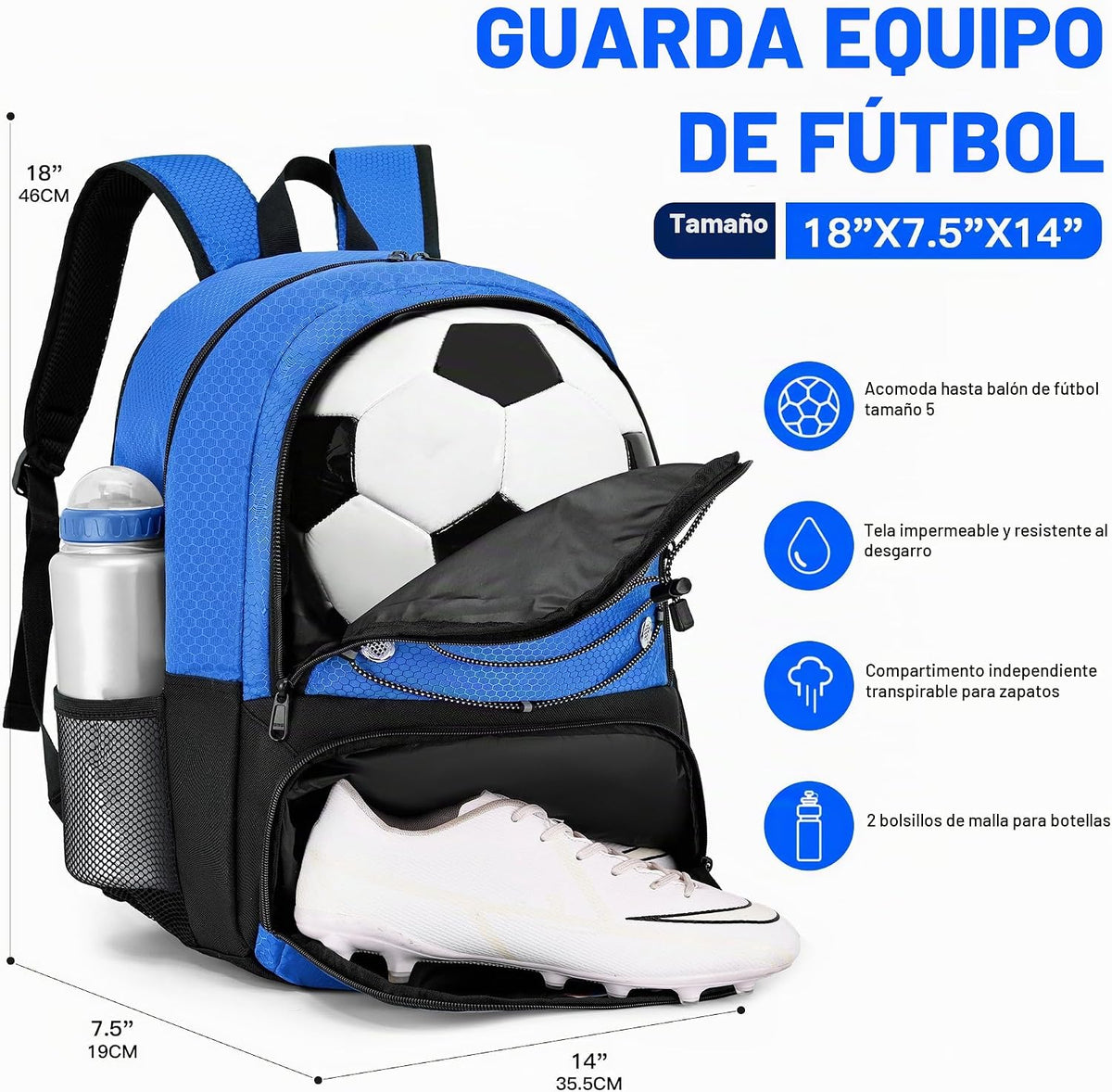 Hsmihair - Mochila de fútbol juvenil - Mochila para fútbol y balonc...