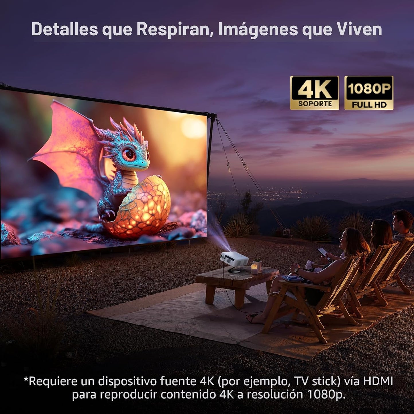 Aurzen EAZZE - Proyector inteligente compatible con Google TV D1G 4...