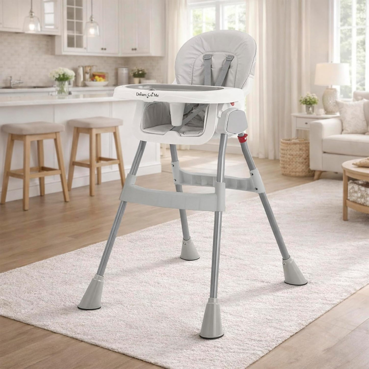 Dream On Me Silla alta portátil 2 en 1, silla alta compacta convert...