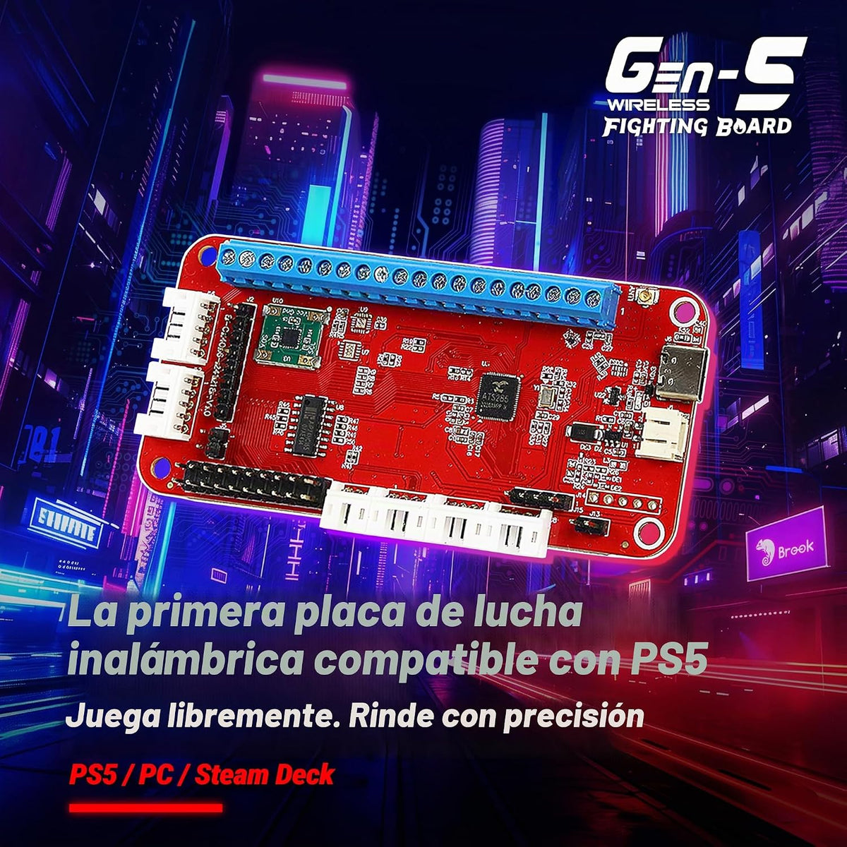 Brook Tablero de combate Gaming Gen5W - Tablero controlador inalámb...