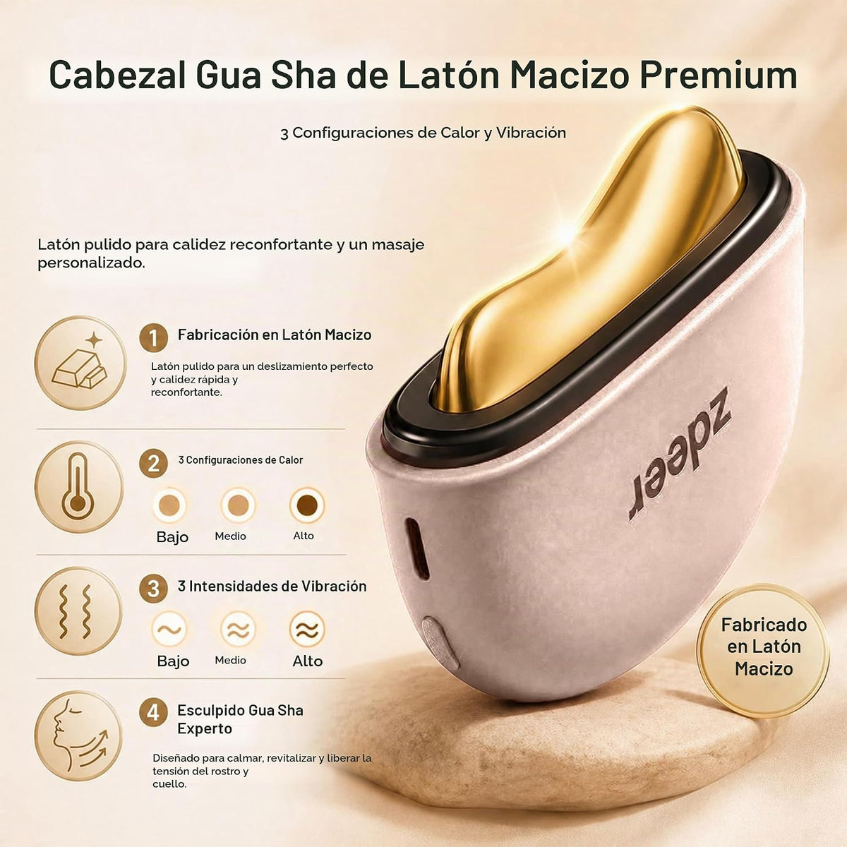 ZDEER GS5 - Herramienta eléctrica calentada Gua Sha, masajeador fac...