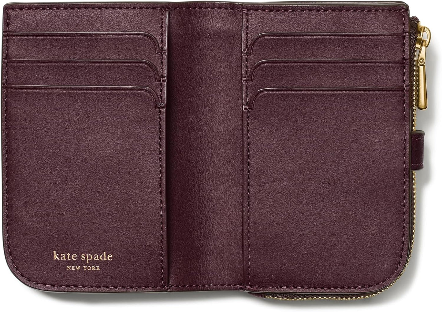 kate spade new york Cartera pequeña compacta de cuero con guijarros...