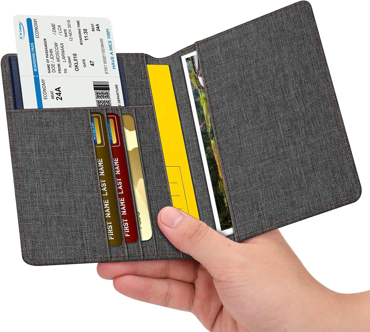 Fintie - Funda para pasaporte, billetera de viaje delgada con bloqu...