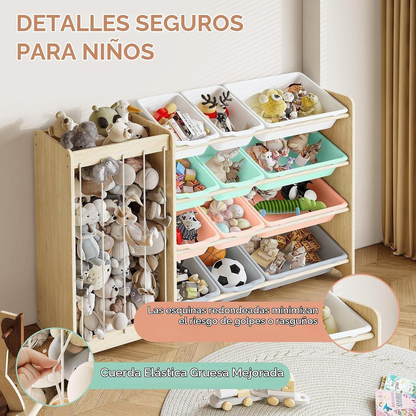 EXPERLAM Organizador de almacenamiento de juguetes para niños, 2 en...
