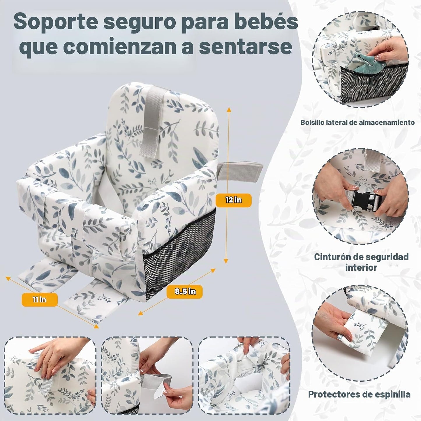 Funda de asiento de carrito de compras para bebé niña y niño, funda...
