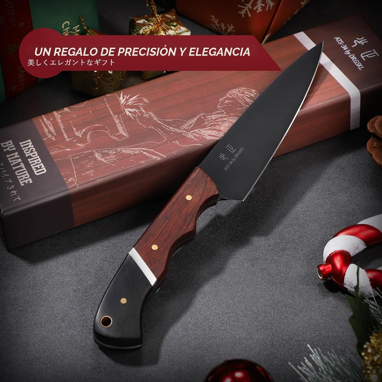 DRGSKL Cuchillo de cocina de Japón - Cuchillo de chef pequeño de 5...