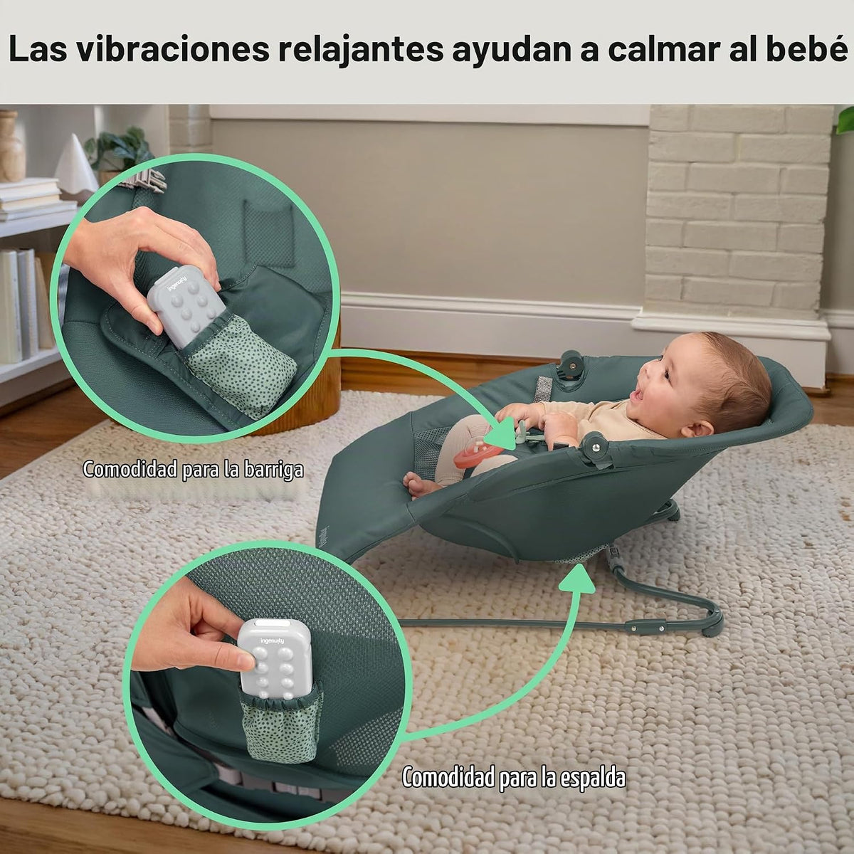 Ingenuity Stow &amp; Go - Portabebés plegable compacto, asiento por...