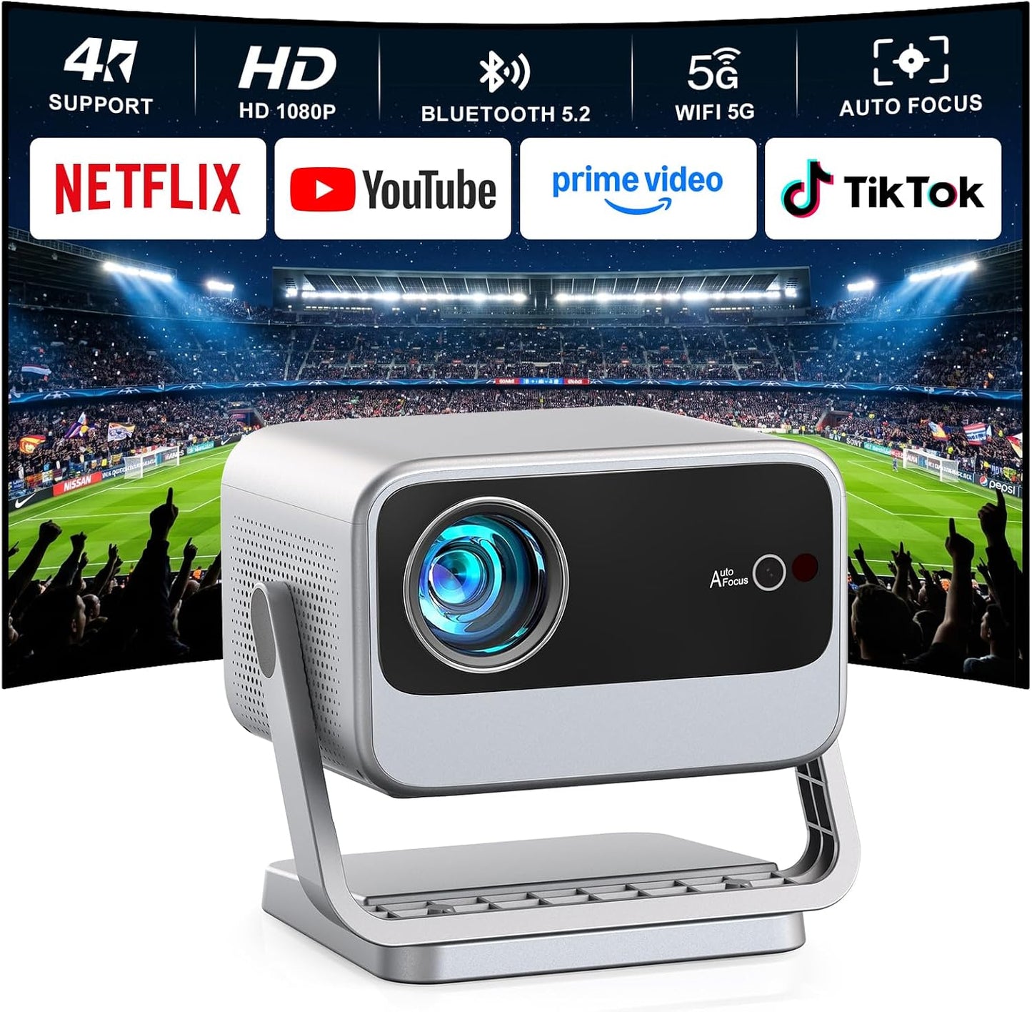 [4600 ANSI y ahora con Netflix] Proyector 4K con WiFi y Bluetooth,...