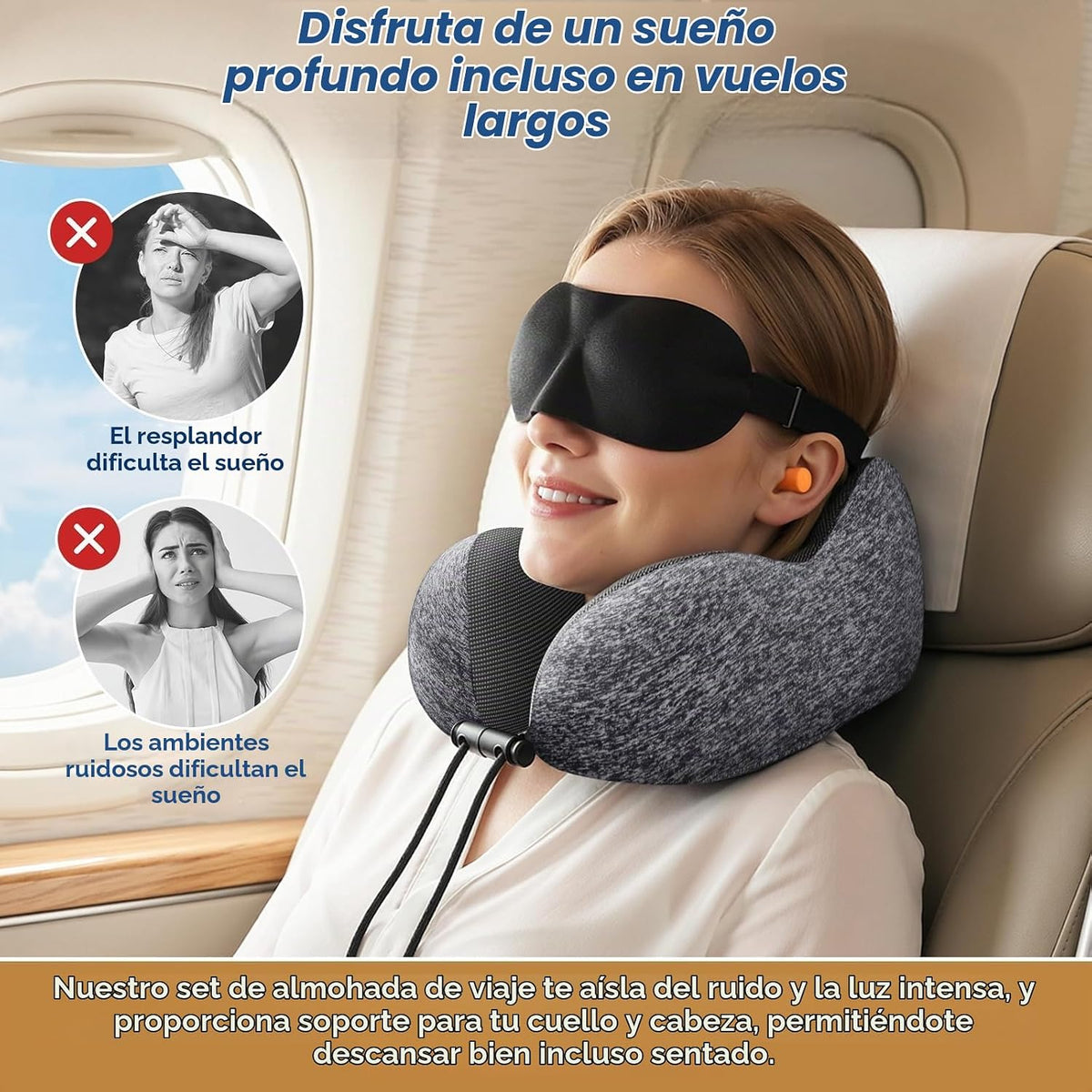 ExploreBliss Almohada de Viaje, Almohadas de Viaje para Dormir en A...