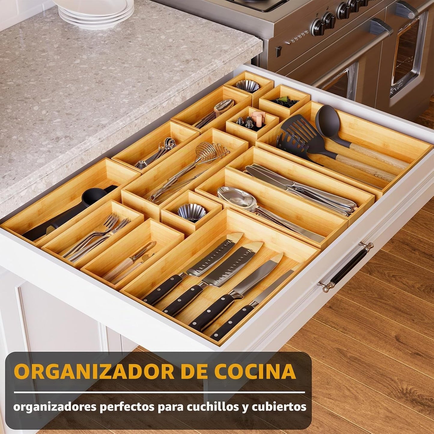 SpaceAid Juego de 21 cajas de almacenamiento organizadoras de cajon...