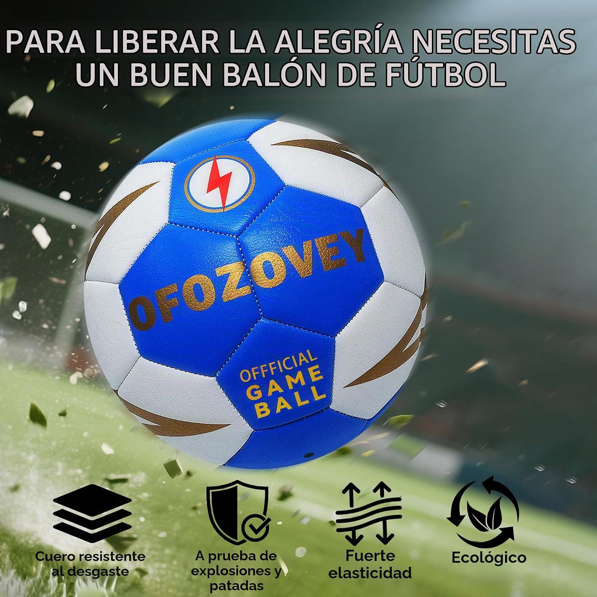 OFOZOVEY Balón de fútbol tamaño 3, 4, 5, paquete de dos, fútbol clá...