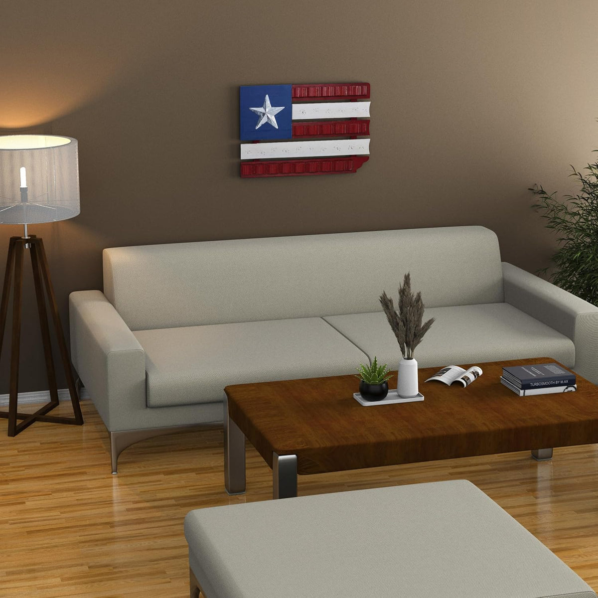 Alpine Corporation IAR160 - Arte de pared de bandera americana de m...