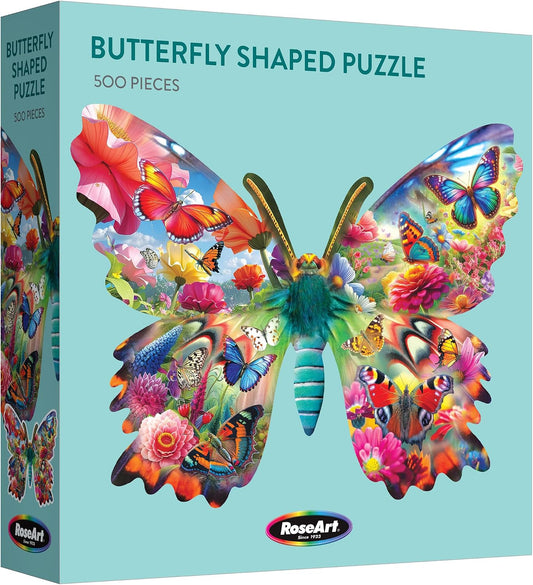 RoseArt - Rompecabezas de mariposa de forma grande - 500 piezas de...