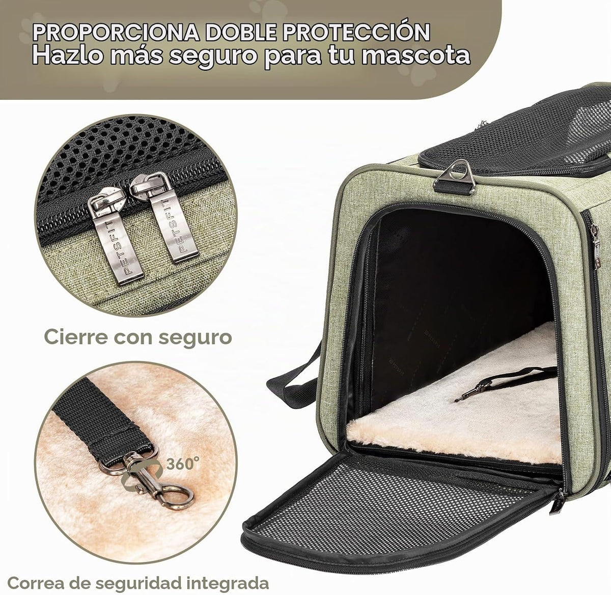 Petsfit Transportador de gatos mediano expandible para viajes aéreo...