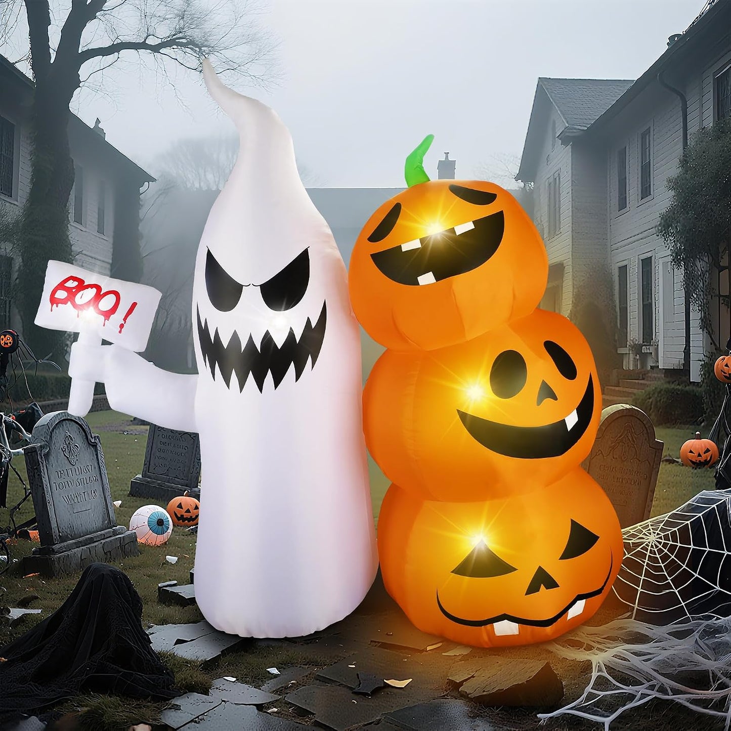 Martillo fantasma inflable de Halloween de 6 pies para decoración a...