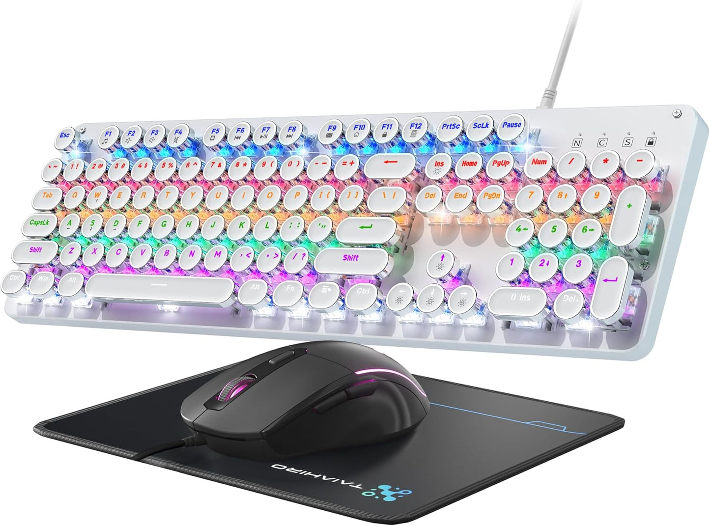 Punk Blue Switch - Juego de teclado mecánico para juegos, teclado U...