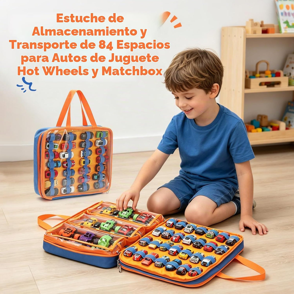 Estuche de transporte para almacenamiento de autos de juguete con 8...