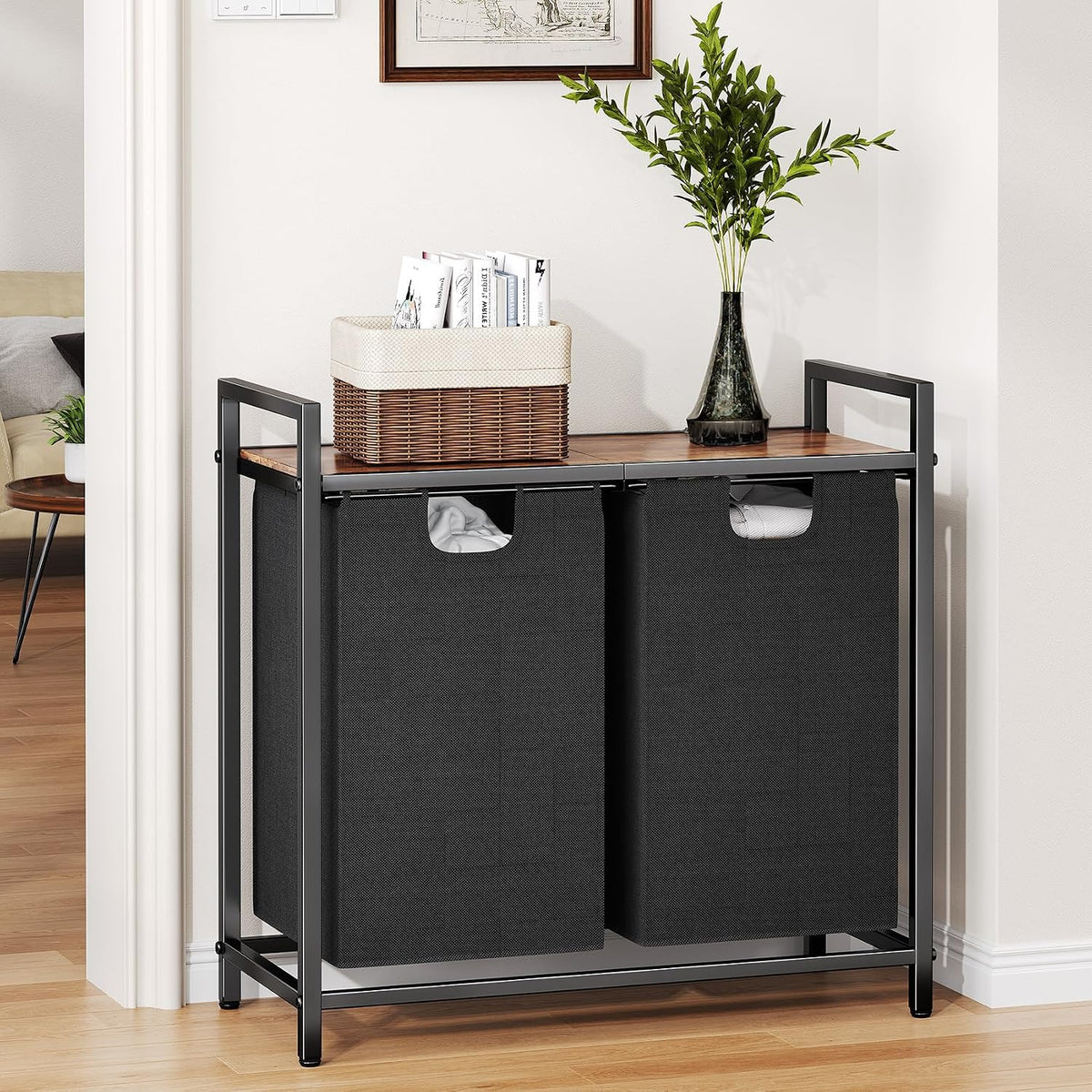 Kitstorack Organizador de Cesta de Lavandería, Cesta de Ropa con Es...
