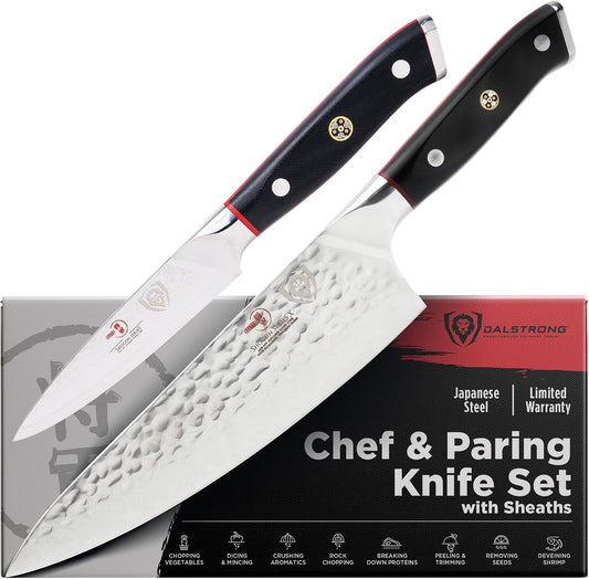 Dalstrong Juego de 2 piezas - Cuchillo de chef de 8 pulgadas y cuch...