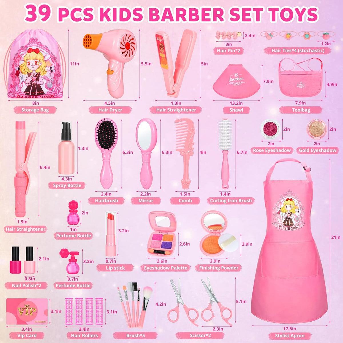 Juguetes de peluquería para niñas, juego de juguetes de maquillaje...