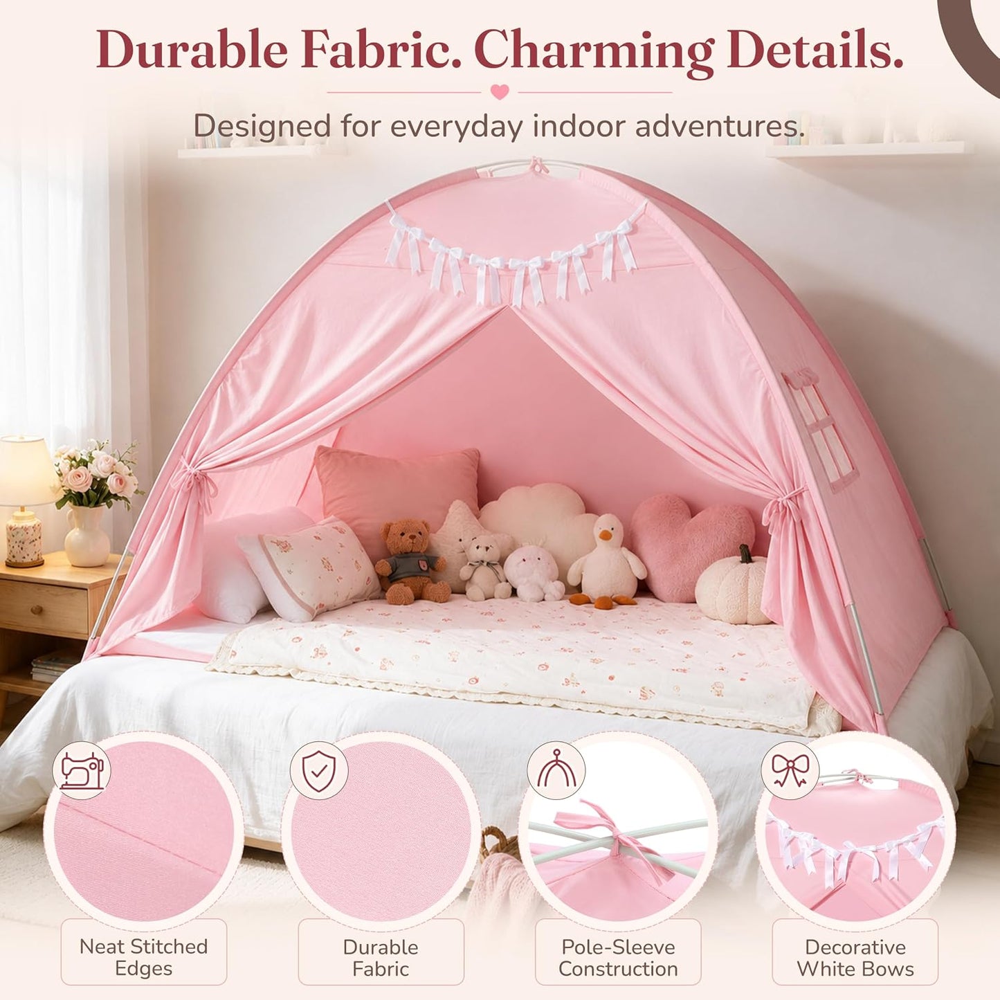 Modernus Tienda de campaña para cama individual para niños, toldo d...