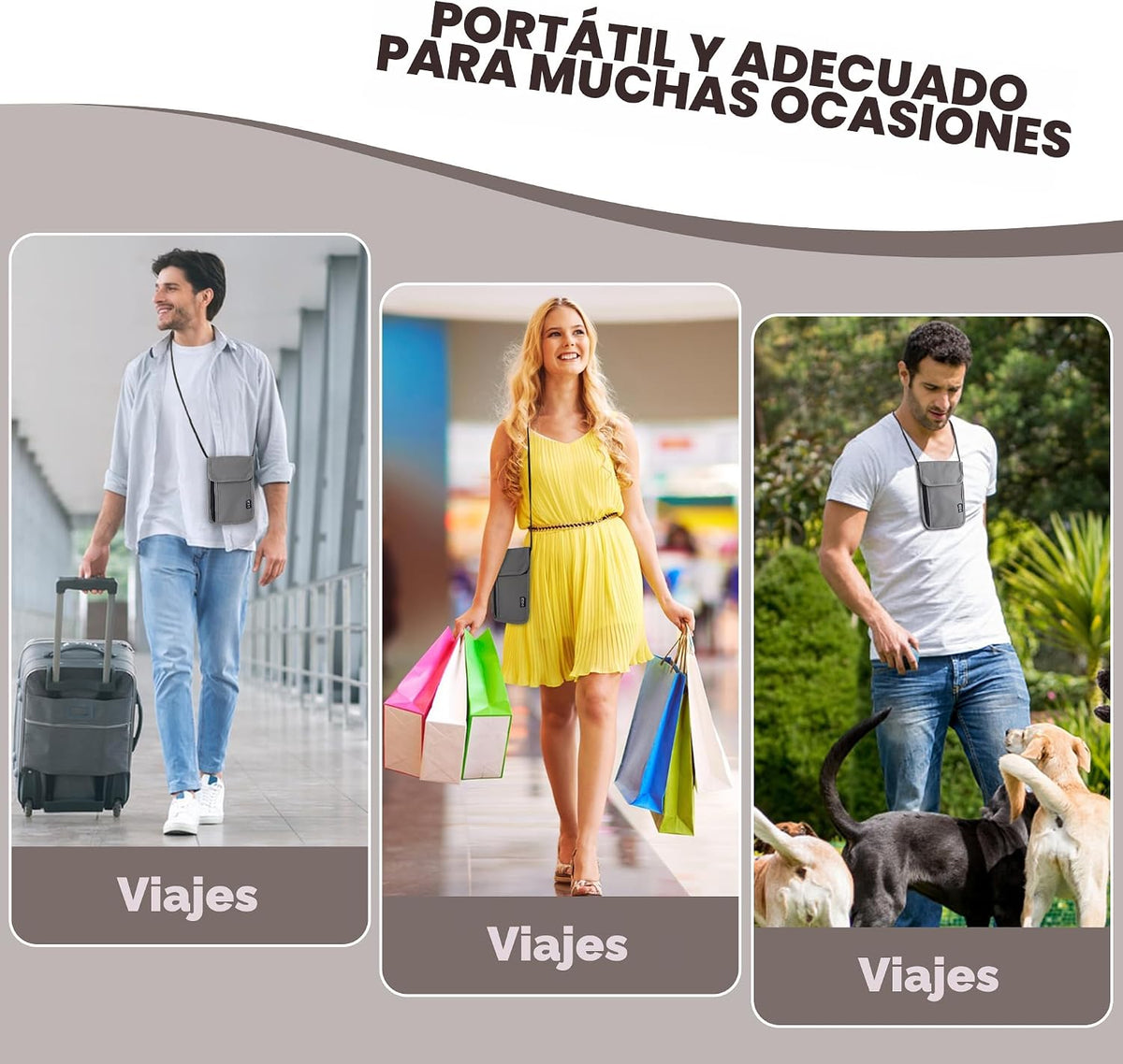 Likesing - Cartera de viaje con cuello de viaje de 5.5 pulgadas de...