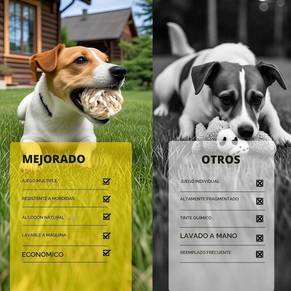 Fida Juguetes de Cuerda para Perros Paquete de 4, Cuerdas de Algodó...